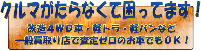 ４ＷＤ車・軽自動車・軽トラ・軽バン高価買取り